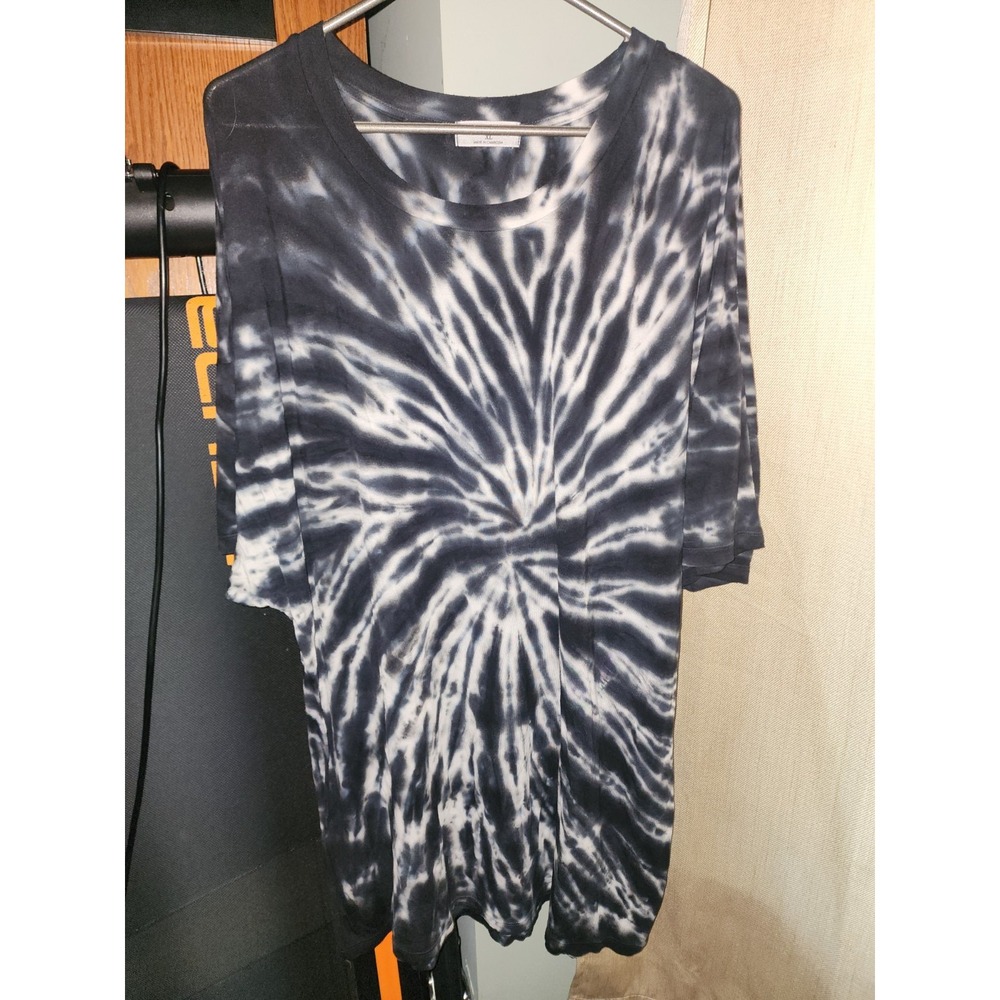 Women's Oversized Summer Dress Swim Cover Up Black Tie Dye Size XLarge